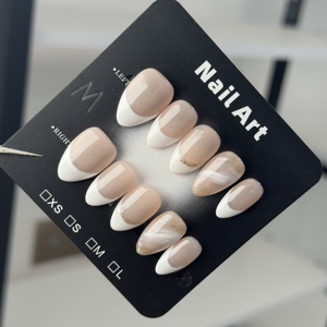 Faux ongles français épais faits à la main, qualité supérieure, application <span class=keywords><strong>facile</strong></span>, durables, pour usage quotidien - Product Image 3