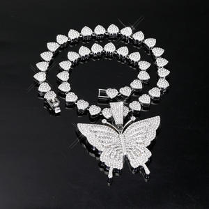 Collier papillon en strass de style européen et américain, best-seller transfrontalier, chaîne de clavicule, accessoire de cou unique - Product Image 1