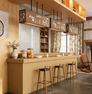 Personalización de fábrica Estilo retro <span class=keywords><strong>Taberna</strong></span> Cafetería Bar Tienda de postres Restaurante Tienda de <span class=keywords><strong>sushi</strong></span> Mostrador de recepción - Product Image 2
