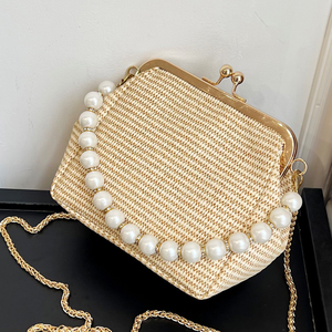 New Stylish Textured <b>Small</b> Square <b>Handbag</b> Clasp Closure Shoulder Crossbody and Shell Bag - Product Image 4