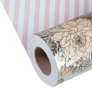Custom Eco-Friendly Recyclable Floral <b>Pattern</b> Art <b>Paper</b> Roll Double-Sided Coated PE Waterproof 100GSM Virgin Wood Pulp Packaging - Product Image 3