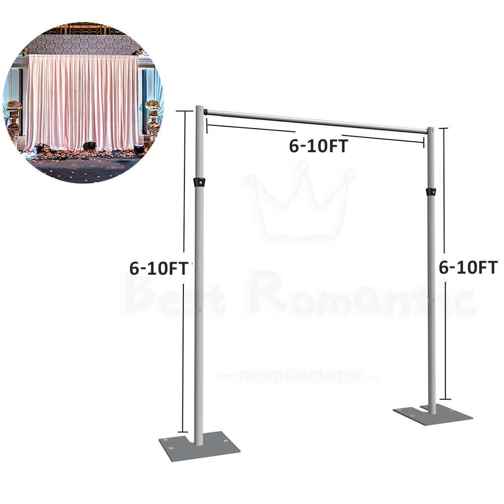 Wholesale Ajustable Silver Aluminum Pipe Drape Stands 2.0 for Trade Show Services Event Backdrop