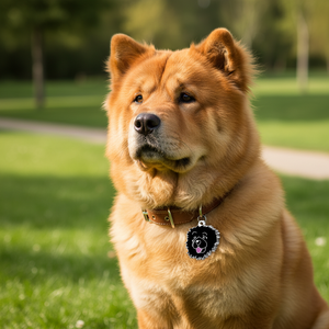 Medaglietta identificativa per cani Chow Chow in metallo smaltato nero - Product Image 3