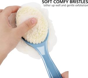 Shower Body <b>Brush</b> Long Handle Bath <b>Brush</b> Loofah Body <b>Scrub</b> Sponge 2 in 1Handheld on a Stick for Body - Product Image 3