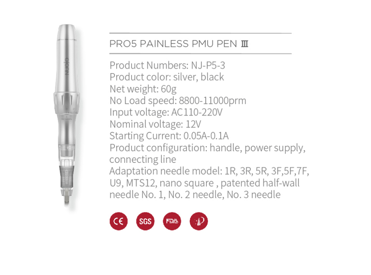 NUOJO-Fabrik, die PMU Handpiece Tätowierung Pen Kit Makeup Device der Maschinen-Lippenaugenbrauen-PMU&MTS besonders anfertigt