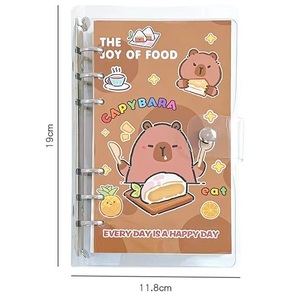 80 fogli di cartone animato capibara raccoglitore foglie sciolte taccuino Kawaii 6 anelli Biner Planner Mini Notebpad Diaryjournal taglio Planner - Product Image 6