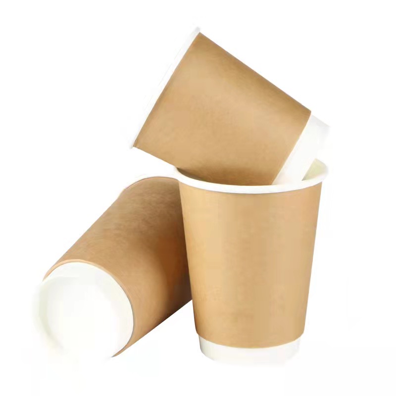 Cardboard Papercup Disposable Paper Carton Cups Takeaway Ice Cream Coffee 5oz Double Wall to Go Cup With Ps Lid