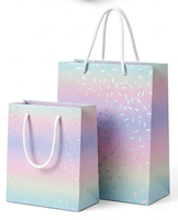 Kit d'emballage cadeau arc-en-ciel recyclable fourni par l'usine : sacs cadeaux, papier d'emballage, étiquettes, 80 g/m² simple face pour anniversaire