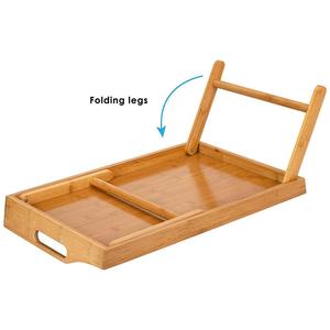 Bán buôn tự nhiên có thể gập lại tre máy tính xách tay bảng giường khay với người giữ điện thoại, phù hợp với lên đến 15.6 inch máy tính xách tay và hầu hết các máy tính bảng - Product Image 5