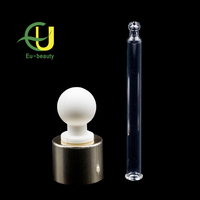 Nouveau Design 18/410 En Aluminium Brillant Ruban-En Plastique Pipette En Verre Bouchon Compte-gouttes Couvercle Avec Forme De Boule Silicone Ampoule
