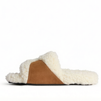 Chaussons en daim style Maillard pour femmes grandes tailles avec boucle décorative, fourrés, chauds, à porter à l'intérieur et à l'extérieur