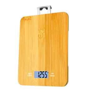बीविज्ञान प्राकृतिक बांस डिजिटल रसोई खाद्य भार वर्ग 33lb क्षमता प्लेटफॉर्म स्केल 15 किलोग्राम ओम लेजर लोगो और रंग बॉक्स - Product Image 2