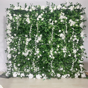 Fondo de pared de flores verdes blancas Fondo de pared de <span class=keywords><strong>seto</strong></span> de boj <span class=keywords><strong>artificial</strong></span> Fondo de pared de flores 8 pies x 8 pies para eventos - Product Image 4