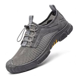 Nouvelles chaussures de sport d'extérieur à lacets pour la pêche, respirantes, monobloc, en maille fine perforée, décontractées pour le printemps et l'automne - Product Image 5