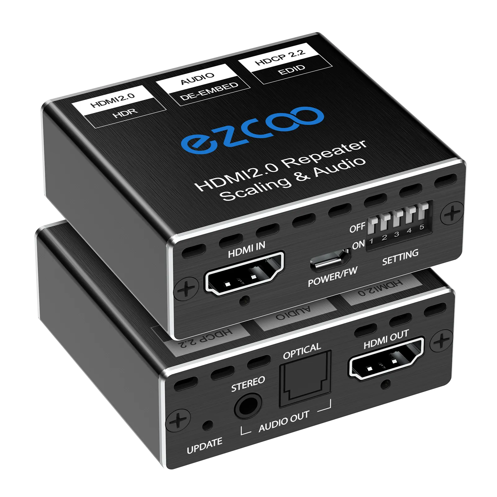 HD-MI Splitter 1x1 Audio Extractor 4K 60Hz Atmos CEC EDID/Down-scale/HDCP Switch Fit Various Video SPDIF 5.1CH Optical Toslink