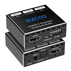 HD-MI Splitter 1X1 Audio Extractor 4K 60Hz Atmos Cedid/Skala Bawah/HDCP Switch Cocok dengan Berbagai Video SPDIF 5.1CH Optical Toslink