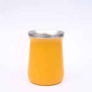 סיטונאי מפעל כוס ירבה 8 oz עם קש דו-קירוני 304 כוס ירבה חבר נירוסטה