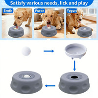 Gamelle anti-glouton en silicone alimentaire pour animaux de compagnie avec boule roulante intégrée, base antidérapante à ventouse, pour chien et chat, pour liquides, bouillon de viande, yaourt