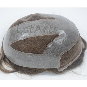 Postizo de Cabello Brasileño con Frente de Encaje de Alta Calidad, Tipo Remy, para Hombre, con Línea Frontal Natural - Product Image 1