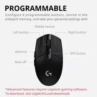 Souris de jeu sans fil Logitech G304 G305 LIGHTSPEED, boutons programmables, batterie longue durée 250H, ergonomique, USB 2.4G sans fil GAMING
