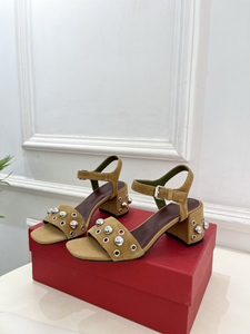 White Studded Block <b>Heel</b> Sandals with Ankle Strap <b>Open</b> <b>Toe</b> Casual Summer Shoes for Women - Product Image 5