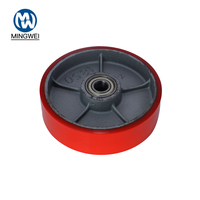 80*60 80*95 18050 20050 Roue de chariot élévateur en PU rouge robuste pour camion à main