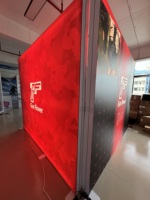 Stan Pameran Portabel yang Dapat Digunakan Kembali dengan Kotak Lampu untuk Pameran, Layar LED Backlit, Rangka Aluminium Modular, Kain Sublimasi Pewarna