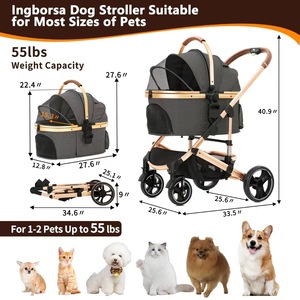 Chariot <span class=keywords><strong>pour</strong></span> animaux de compagnie portable et pliable nouveau design séparé du panier <span class=keywords><strong>pour</strong></span> chiens chats et autres animaux de compagnie produit de transport de voyage - Product Image 5