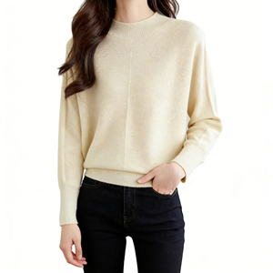 Maglione Invernale a Maniche Lunghe - 100% Lana, Collo Semi-Alto, Pullover in Lana Lavorata a Maglia per Donna - Product Image 1