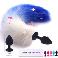 Queue de renard en fausse fourrure, silicone et métal, plug anal, jouet sexuel pour femme, pour jeux coquins
