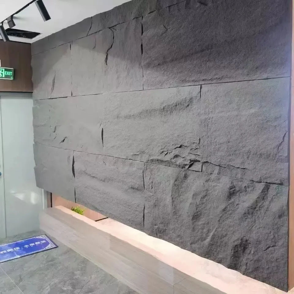 BAIJIN Panel dinding batu buatan PU, dekorasi 3D Batu budaya batu PU PU PU tahan air luar ruangan
