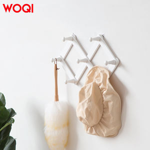 WOQI 레트로 나무 아코디언 접이식 코트 랙 걸이 후크 옷장 및 주방 사용을위한 벽걸이 형 모자 및 수건 걸이 - Product Image 6