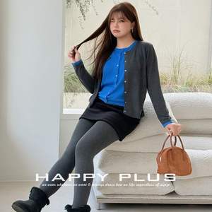 Conjunto de Dos Piezas de Punto para Mujer Talla Grande Runqi, Cárdigan Gris Grafito con Falda de Terciopelo Negro, Atuendo Cálido de Invierno de Color Sólido - Product Image 4