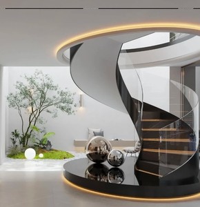 <span class=keywords><strong>Scala</strong></span> a Chiocciola Interna di Alta Gamma dello Zhejiang con Ringhiera in Vetro e Installazione Inclusa - Product Image 2