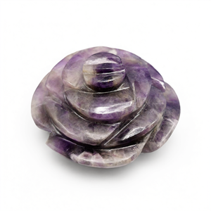 Tallados de flores de rosa tallados a mano con piedra amatista - cristal/piedra preciosa/reiki/chakra - UNA PIEZA SOLA - 2.8 pulgadas y 180 gramos - Product Image 2