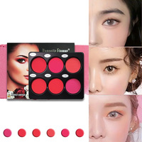 Palette de fard à joues en poudre 6 couleurs cosmétiques d'exportation du commerce extérieur transfrontalier spécialement conçue maquillage naturel imperméable