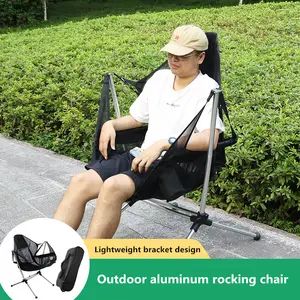 Sedia a dondolo di campeggio leggera pieghevole su misura della luna della struttura di alluminio della mobilia portatile per all'aperto