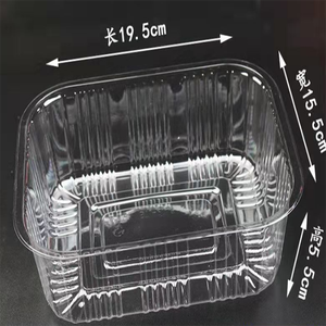 Supermarket Disposable Fruit And Vegetable Transparent Tray Rectangular Strawberry Watermelon Fruit Cut Plastic Packing Box