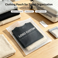 Sac en plastique PE givré imprimé sur mesure de haute qualité, imperméable, avec fermeture éclair refermable, pour vêtements, t-shirts, chaussettes, vêtements