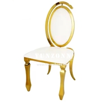 Chaise de mariage unique au design nouveau pour la décoration Chaises de luxe Mariage De avec pied en acier inoxydable doré et dos ovale en forme de C