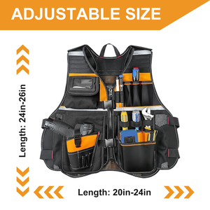 Electrician Tool Vest <b>Drill</b> <b>Holster</b> 17 Compartments Waterproof Adjustable Strap Reflective Pockets Customizable Colors - Product Image 3