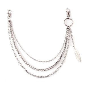 <b>Feather</b> Multi Layered Trouser Chain Tibetan <b>Silver</b> Waist Chain For Women Daily Wear Hip Hop Pants Chain Double <b>Ring</b> Design - Product Image 5