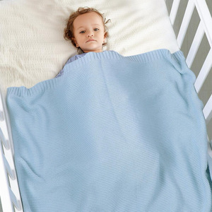 Unisex Soft Warm Crochet Knit Swaddle Blanket <strong>Neutral</strong> Receiving <strong>Throw</strong> for Newborn Boys and Girls - Product Image 1