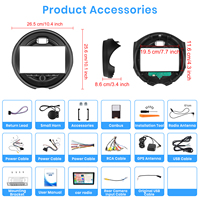 Cadre d'autoradio Android Podofo 9 ''4 + 64G sans fil Carplay Android Auto/WiFi pour BMW Mini Cooper F55 2014-2019 Personnalisation OEM