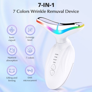 Dispositivo de Belleza Facial de Marca Privada con 7 Colores, Vibración Iónica y Microcorriente para Eliminar Arrugas, Masajeador Facial y de Cuello con Efecto Lifting - Product Image 2
