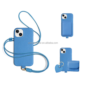 Étui de téléphone et sangle de <span class=keywords><strong>cordon</strong></span> étui <span class=keywords><strong>IPhone</strong></span> pour bandoulière lanière sangle en cuir étui de téléphone bandoulière - Product Image 1