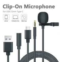 Appareils Smartphone de type C Mic Cilp Microphone de Lavalier pour IOS USB Type C Mic USB A Microphone pour téléphone Android