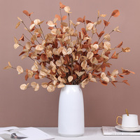 Plante verte artificielle en PE, branche unique, 9 fourches, 36 feuilles, eucalyptus, décoration d'intérieur, pour bouquet de chrysanthèmes
