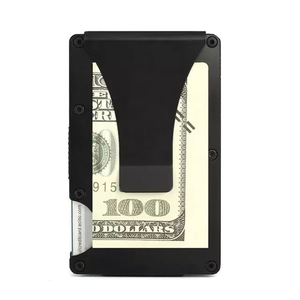 2025 người đàn ông của tối giản <span class=keywords><strong>RFID</strong></span> chặn chủ thẻ ví phong cách kinh doanh tùy chỉnh kim loại da Tính năng không khí tag tiền mặt Dây đeo tùy chỉnh - Product Image 2