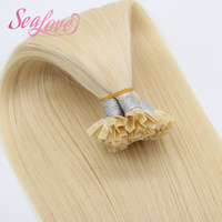 Extensions de cheveux humains de haute qualité en gros (couleur claire) 16 pouces # 60 extensions de cheveux à pointe en V